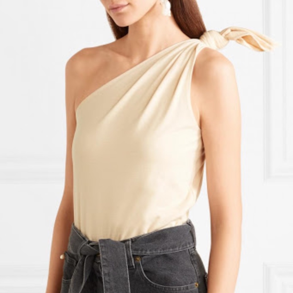 Nanushka Becca Bow Tie One Shoulder Bodysuit